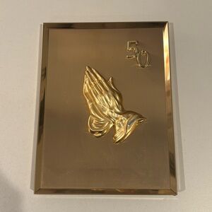 Gold Praying Hands Plaque